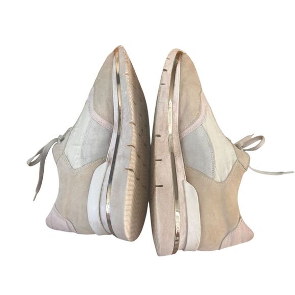 RON WHITE Ava Colorblock Suede Sneakers In Oyster 40 - Picture 6 of 9